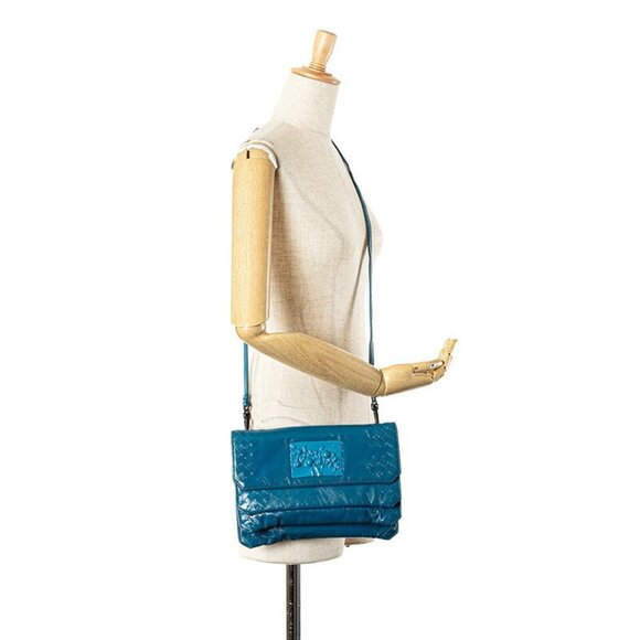 BOTTEGA VENETA Blue Leather Intrecciato Shoulder Bag - Picture 12 of 12